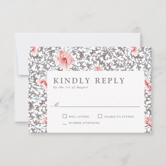 Elegant Classic Botanical Wedding RSVP Kaartje (Voorkant)