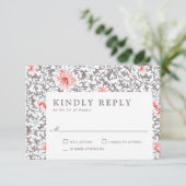 Elegant Classic Botanical Wedding RSVP Kaartje (Staand voorkant)