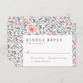 Elegant Classic Botanical Wedding RSVP Kaartje (Voorkant / Achterkant)