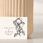 Elegant Classic Botanische Sinaasappels Bruiloft Rubberstempel