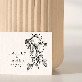 Elegant Classic Botanische Sinaasappels Bruiloft Rubberstempel