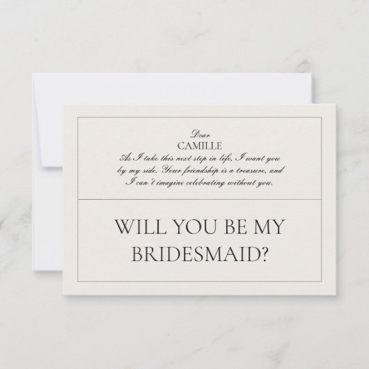 Elegant Classic  bruidsmeisje voorstel Kaart (Voorkant)