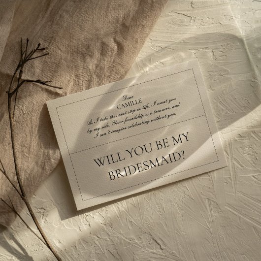 Elegant Classic  bruidsmeisje voorstel Kaart