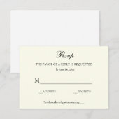  Elegant Classic Bruiloft RSVP Kaartje (Voorkant / Achterkant)