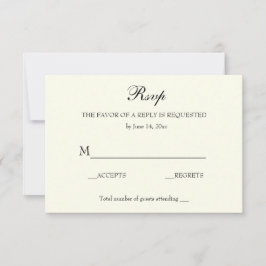 Elegant Classic Bruiloft RSVP Kaartje