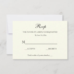  Elegant Classic Bruiloft RSVP Kaartje