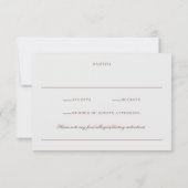 Elegant Classic Bruin & Ecru Bruiloft Crest RSVP (Achterkant)