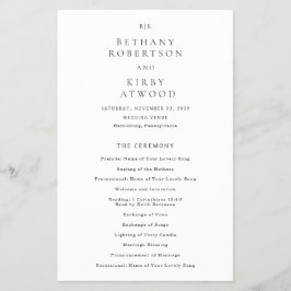 Elegant Classic Budget Wedding Program Flyer