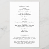 Elegant Classic Budget Wedding Program Flyer (Achterkant)