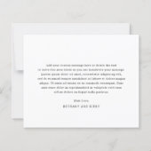 Elegant Classic Budget Wedding Thank You Card (Achterkant)