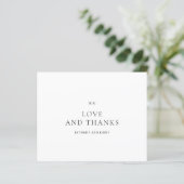 Elegant Classic Budget Wedding Thank You Card (Staand voorkant)