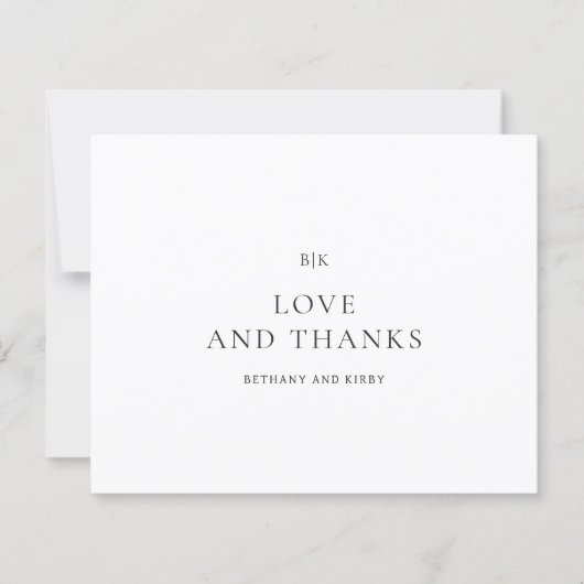 Elegant Classic Budget Wedding Thank You Card (Voorkant)
