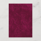 Elegant Classic Burgundy Berry Wedding Details Informatiekaartje (Achterkant)