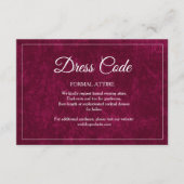 Elegant Classic Burgundy Berry Wedding Dress Code Informatiekaartje (Voorkant)