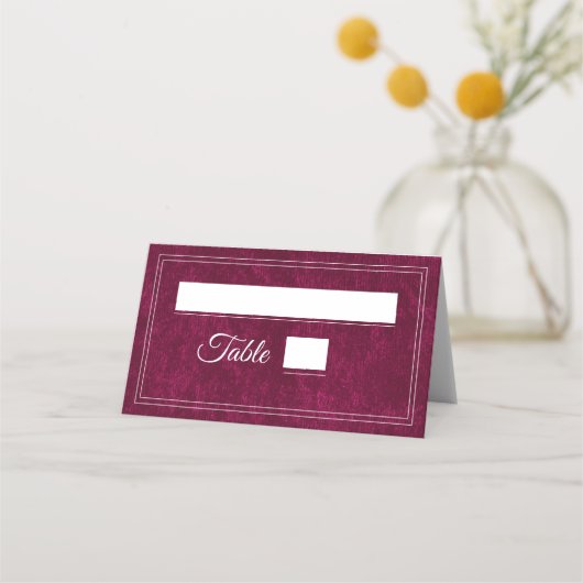 Elegant Classic Burgundy Berry Wedding Plaatskaartje (Voorkant)