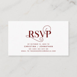 Elegant Classic, Burgundy font, RSVP antwoord Informatiekaartje
