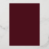 Elegant Classic  Burgundy Gold Foil Weddenschap Folie Uitnodiging (Achterkant)
