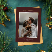 Elegant Classic Burgundy Red Lijst met kerstmis Folie Feestdagenkaart