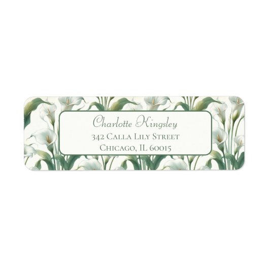 Elegant Classic Calla Lily  retouradres Etiket (Voorkant)