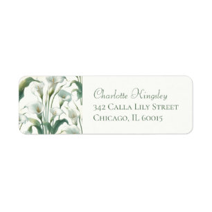 Elegant Classic Calla Lily retouradres Etiket