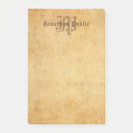 Elegant Classic Calligrafed Monogram Sjabloon Post-it® Notes (Voorkant)