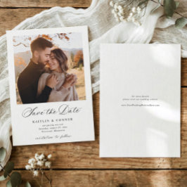 Elegant Classic Calligraphy Photo Wedding Save The Date