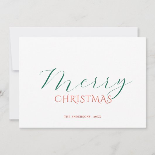 Elegant classic calligraphy script christmas Card Feestdagenkaart (Voorkant)
