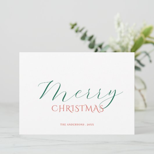 Elegant classic calligraphy script christmas Card Feestdagenkaart (Staand voorkant)