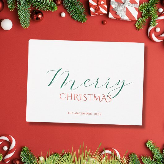 Elegant classic calligraphy script christmas Card Feestdagenkaart