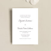 elegant classic calligraphy scripted wedding  kaart
