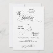 Elegant Classic Calligraphy Wedding Invitation Kaart (Voorkant)