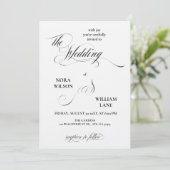 Elegant Classic Calligraphy Wedding Invitation Kaart (Staand voorkant)