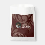 Elegant Classic Chic Damask Photo Wedding Bedankzakje (Voorkant)