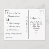 Elegant Classic Chic Wedding RSVP Response Kaart (Achterkant)