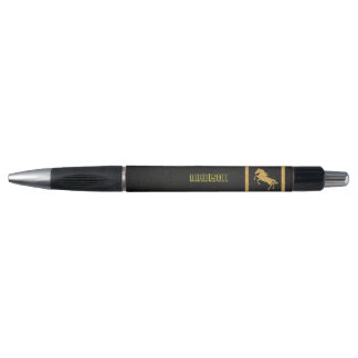 Elegant Classic Chic Zwart Goud Paard gepersonalis Pen