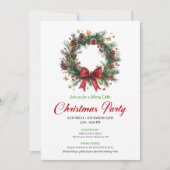Elegant Classic Christmas Wreath Party Card Kaart (Voorkant)