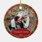 Elegant Classic Couple Foto 1 Kerstmis Keramisch Ornament (Achterkant)