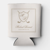 Elegant Classic Crest Monogram Golf Wedding Blikjeskoeler (Voorkant)