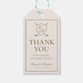 Elegant Classic Crest Monogram Golf Wedding Cadeaulabel (Voorkant)