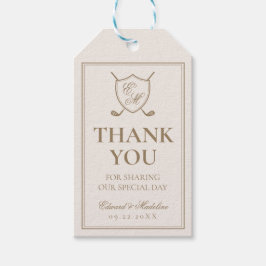 Elegant Classic Crest Monogram Golf Wedding Cadeaulabel