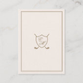 Elegant Classic Crest Monogram Golf Wedding Informatiekaartje (Achterkant)
