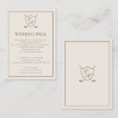 Elegant Classic Crest Monogram Golf Wedding Informatiekaartje (Voorkant / Achterkant)