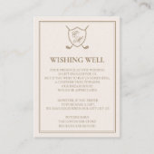 Elegant Classic Crest Monogram Golf Wedding Informatiekaartje (Voorkant)