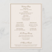 Elegant Classic Crest Monogram Golf Wedding Programmakaart (Achterkant)