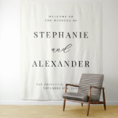 Elegant Classic Custom Fabric Wedding Welcome Sign Wandkleed (In situ)