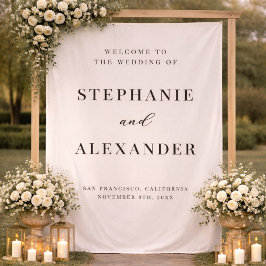 Elegant Classic Custom Fabric Wedding Welcome Sign Wandkleed