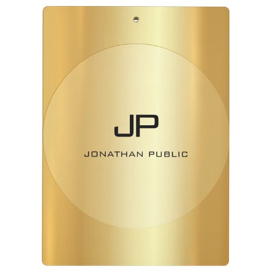 Elegant Classic Custom Gold Kijk Monogramed Klembord (Achterkant)