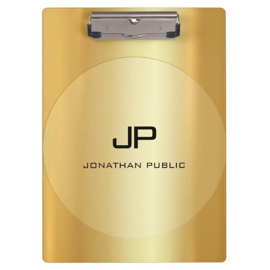 Elegant Classic Custom Gold Kijk Monogramed Klembord (Voorkant)