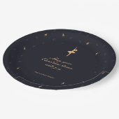 Elegant classic dark blue paper plate papieren bordje (Gekanteld)