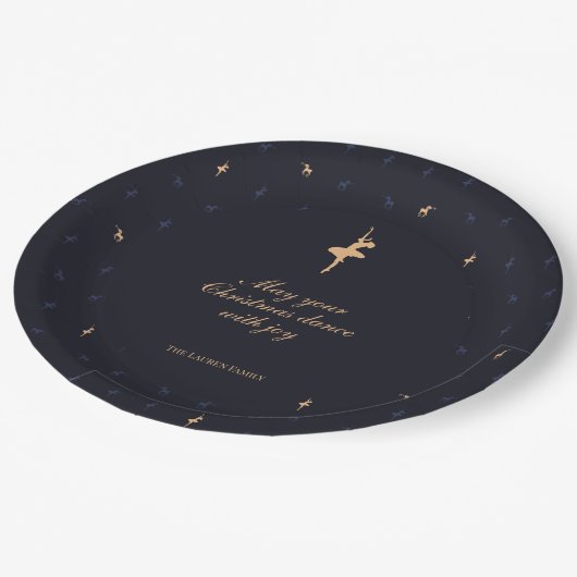 Elegant classic dark blue paper plate papieren bordje (Gekanteld)